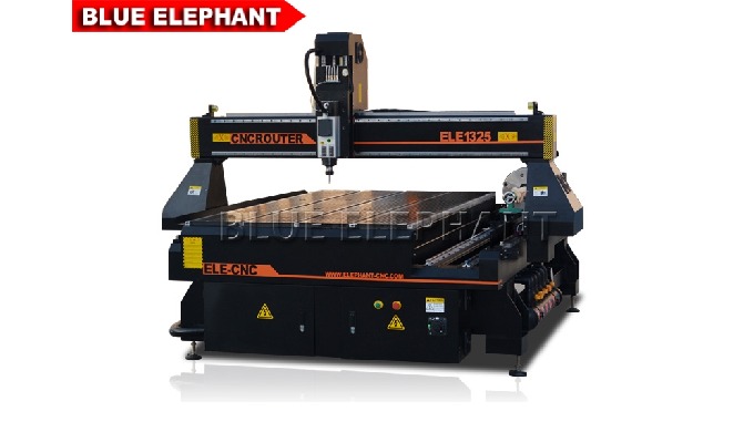 M&aacute;quina de escultura em madeira CNC ELECNC-1325 com dispositivo rotativo