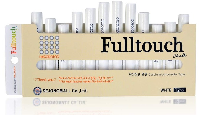 HAGOROMO FULLTOUCH WHITE CHALK [12 PCS]/1 BOX - Sidewalk chalk (by