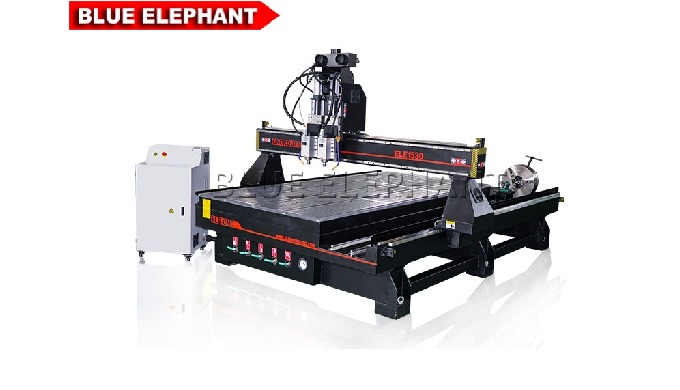 Router do CNC da linha central dos eixos 4 do dobro do sistema pneum&aacute;tico ELECNC-1530