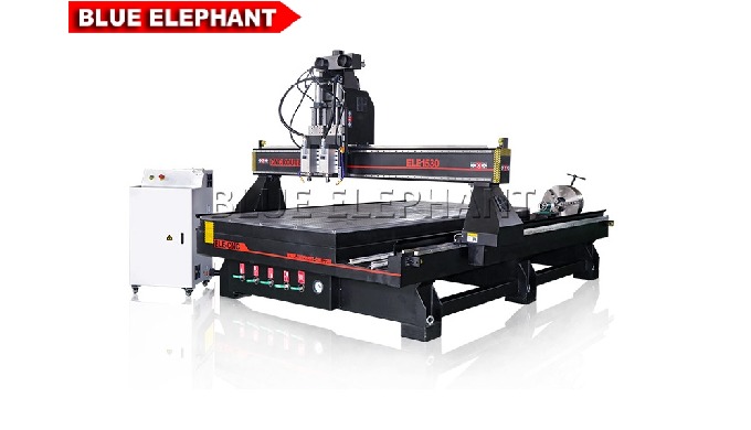 Router do CNC da linha central dos eixos 4 do dobro do sistema pneum&aacute;tico ELECNC-1530