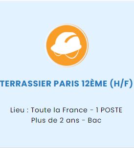 Offre d’emploi BTP : Terrassier Paris 12ème (H/F)