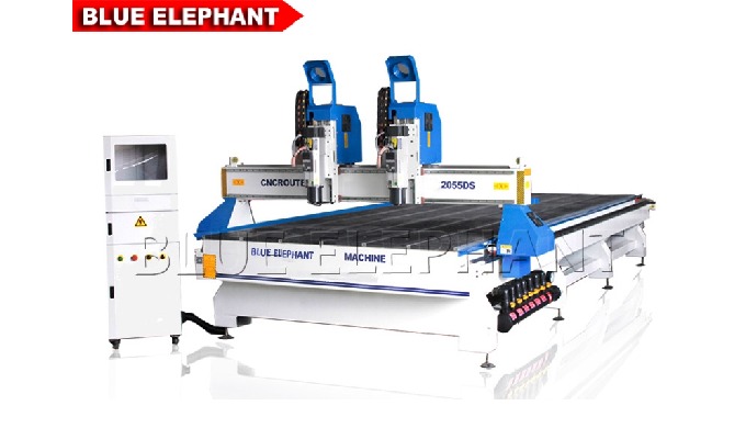 M&aacute;quina de escultura em madeira CNC CNC de cabe&ccedil;as ELECNC-2055-DS